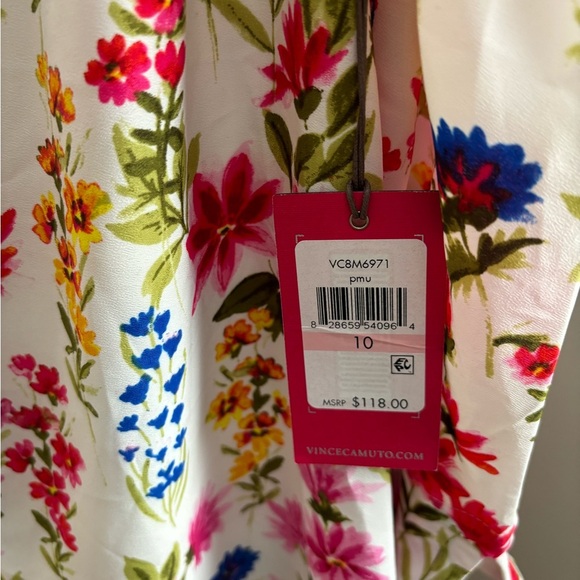 NEW Vince Camuto Size 10 Multicolor Off the Shoulder Floral Shift Dress - Picture 5 of 6
